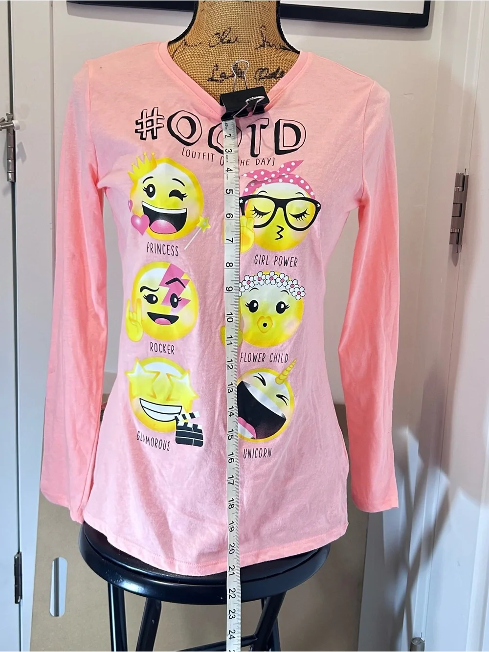 The Children's Place Pink #OOTD Emoji Long Sleeve Tee